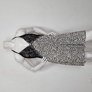 Victoria's Secret Babydoll Leopard Black Lace Chemise Lingerie Slip Dress Sz. XL